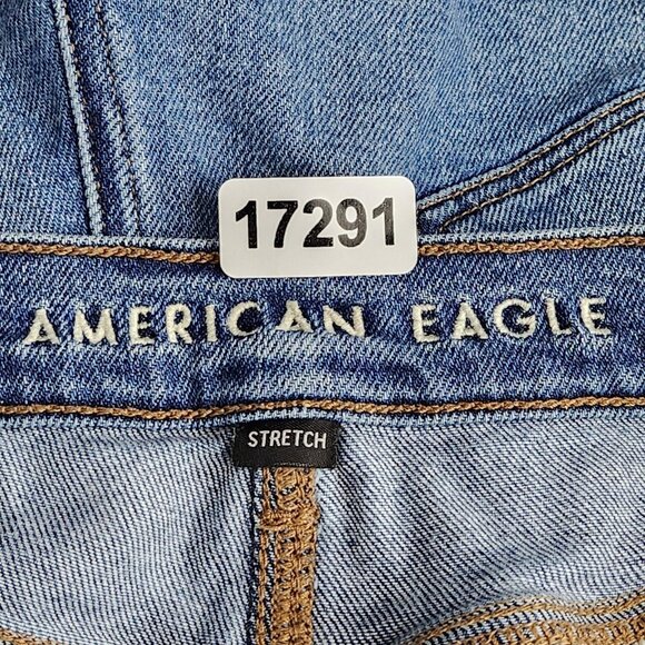 American Eagle Jeans Womens 10 Blue Mom Jean Button Fly Stretch High Rise Denim - Picture 10 of 13